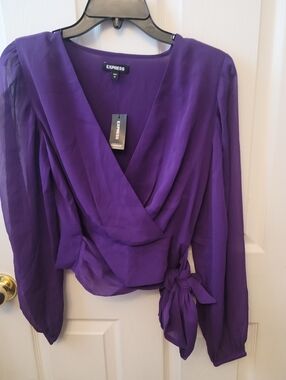 Express Wrap Tie Waist Top